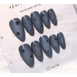 [In-store special discount]Y2K airbrush star point handmade nail - short nose pin / [입점초특가할인]Y2K 에어브러쉬 별포인트 수제네일 - 숏코핀