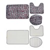 Toilet Mat Set Two Color Stone Texture Flannel Bathroom Rug