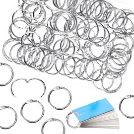 Erismithh 70Pcs Binder Rings, 25mm/1 inch Card Rings, Loose Leaf Binder Rings, Small Book Rings, Metal Book for Cards, Cue Cards, Papers, School, Office, Home (Silver 25mm)