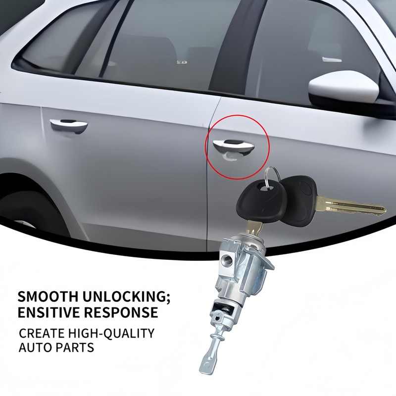 Left Driver Door Lock Cylinder 2 Keys, Compatible with 2014-2018