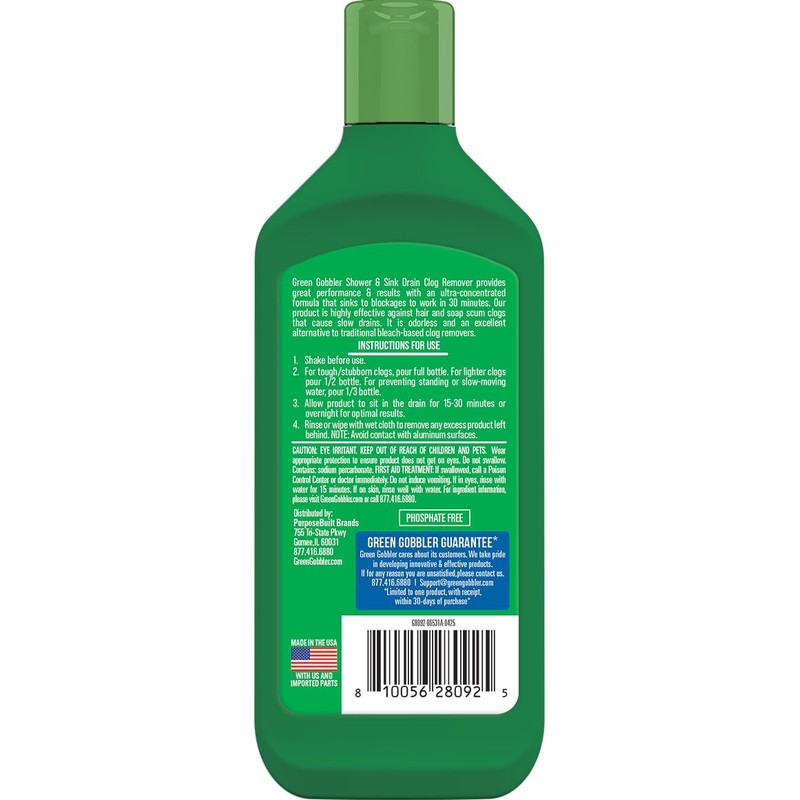 Green Gobbler Ultra Concentrated Drain Clog Remover & Cleaner |