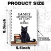 Lhbfsaz Easily Distracted By Cats &Books,Funny Blank Spiral Notebook,Cat Diary
