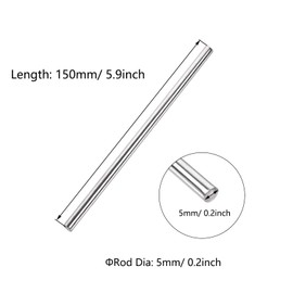 TOP-VIGOR 10pcs Stainless Steel Rods 5mm x 150mm, Metal Solid Round Shaft Rods Lathe Bar Stock for DIY Crafts Car Helicopter Airplane Model