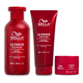 Trío Wella Ultimate Repair Reparación Intensa Cabello Dañado