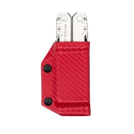Clip & Carry Kydex Multitool Sheath for LEATHERMAN SUPERTOOL 300 ~ Made in USA (Multi-tool not included) Multi Tool Holder Holster (Carbon Fiber Red)