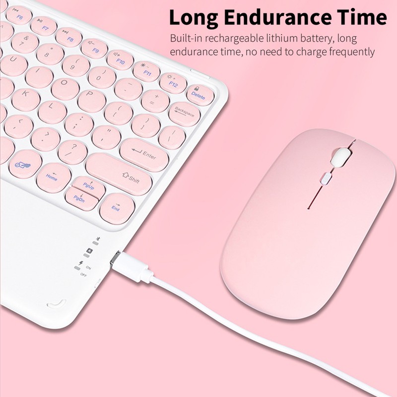 BT Keyboard Mouse Combo BT3.0 Wireless Rechargeable Keyboard Ergonomic Mouse