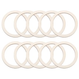 MECCANIXITY 3 Inch Unfinished Wood Rings Natural Wooden Ring Circle Flat Round Shape Ornaments Wooden Slices for Frames, DIY Crafting Projects, Painting, Home Decor, 10Pcs