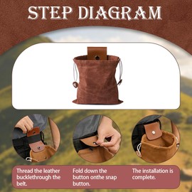YXNIDNAJWINGO Collapsible Foraging Bag – Waxed Canvas Mushroom & Berry Harvest Pouch with Drawstring for Camping, Hiking, Survival Equipment & Gardening Tools (Brown, 1 Pc)