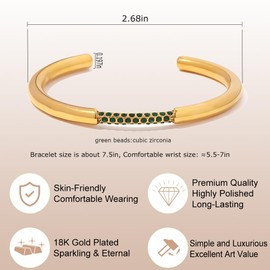 CAIYUNELEX 18K Gold Plated Minimalism Cuff Bangle Bracelets for Women - Adjustable Open Gold Arm Cuff, Luxurious Gold Jewelry for Women, Elegant Gold Bangles & Gold Cuff Bracelet