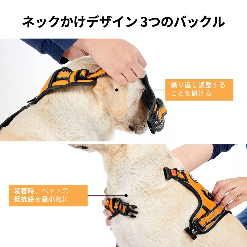IVY&LANE Throat Friendly Adjustable Dog Harness, Reflective, Breathable, Pull Prevention,