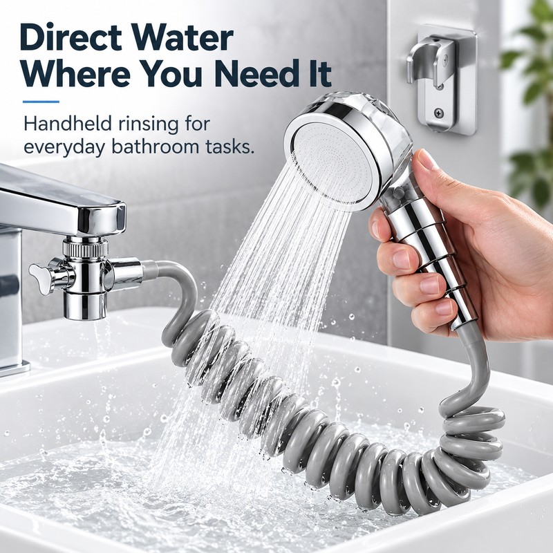 Washbasin Shower Extender for Hair Washing – Handheld Faucet Shower