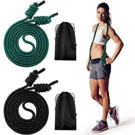 2 Pcs Flow Exercise Rope for Fitness Flow Double Braid Workout Rope with 2 Pcs Cloth Bags Adjustable Length Jump Ropes for Working out Men Women Home Gym Training Indoor Outdoor, 9 ft