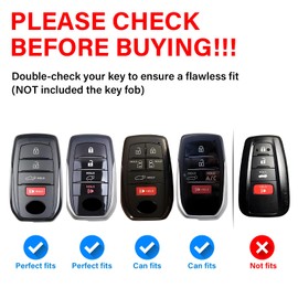 for Toyota Key Fob Cover for 2025 Camry Key Shell Case for 2020-2025 Rav4 Corolla Tacoma Highlander Tundra Accessories 4-Button, Silicone (Black, 1 Pc)