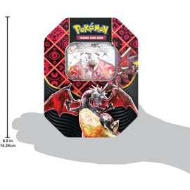 Pokémon-Sammelkartenspiel: Tin-Box Karmesin & Purpur – Paldeas Schicksale – Schillerndes Glurak-ex (1 holografische Promokarte & 4 Boosterpacks)