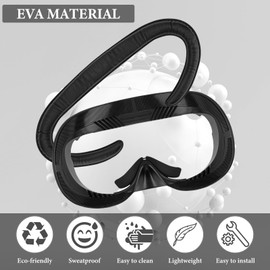 Geekria VR Facial Interface & Face Cover Pad Compatible with Meta Quest 3, Sweat-Proof PU Foam Cushion, Accessory Set with Anti-Leakage Light Nose Pad and Lens Protector, Air-Circulation Design