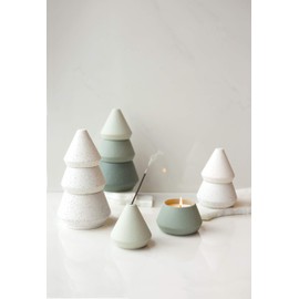 Paddywax Candles Cypress & Fir Holiday Collection Tree-Shaped Scented Candle Set, 5.5-Ounce, White, 5 Ounces
