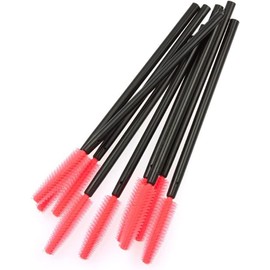 Cepillos desechables para pestañas, 50 varillas de rímel de silicona, aplicador en forma torre para maquillaje, cejas, suministros extensión (forma torre)