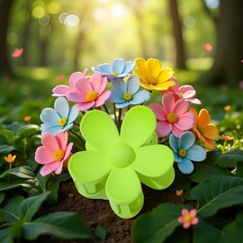 Candy Colored Hair Claw Clips Flower Hair Clips – Big Cute Claw Clips, Thick Hair, Scrub, Hair Clip Sweet Flower Clip (Grass green)