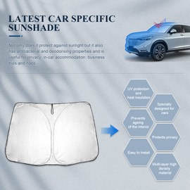 BIBIBO Auto Sonnenschutz mit UV Schutz Kompatibel mit Vezel 2. RV-Serie 2021-2024, HONDA HR-V 3. Generation HR-V e:HEV 2022-2024, Auto Sonnenschirm für Frontscheibe, Hitzeschutz Auto gegen UV-Strahlen