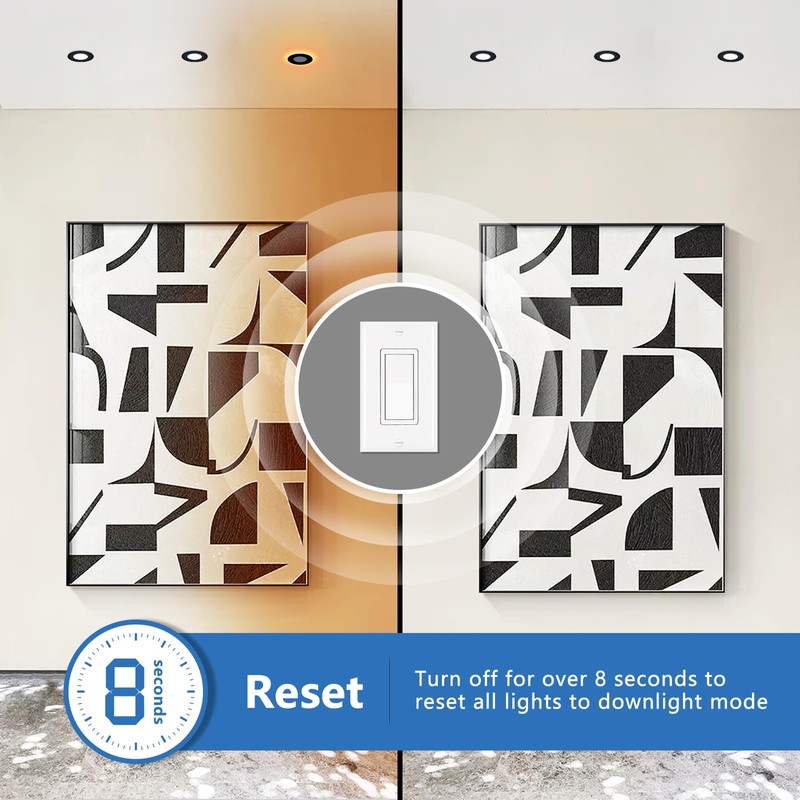 CycevSun 3 Inch Black LED Recessed Lights with Night Light,