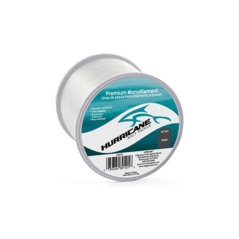 Hurricane Premium Saltwater Monofilament Line, 1/4-Pound Spool/40-Pound Test, Black, 1/4-Pound