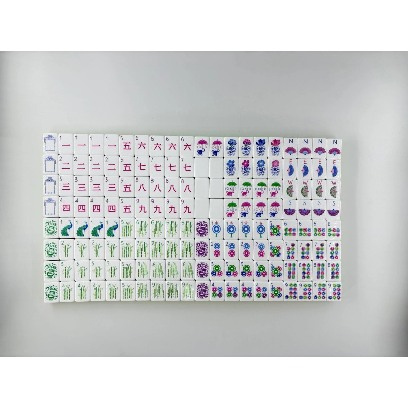 Acrylic 32mm 160PCS Lime Green 4-Layer Engraved Luxury American Mahjong