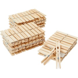 60-Pack Large 4 Inch Wooden Clothespins - Heavy Duty Outdoor Clothes Clips for Hanging Clothes, Art, Crafts, Photo Displays
