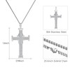 Men's Zirconia Large Cross Necklace Women's Stainless Steel Religious Jewelry