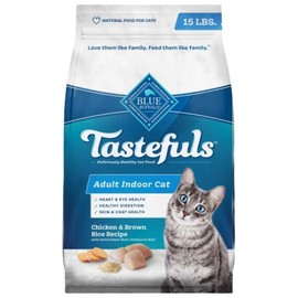 Blue Buffalo Blue Buffalo Tastefuls Natural Dry Food for Adult Indoor Cats, Chicken & Brown Rice Recipe, 15-lb. Bag