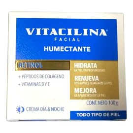 Vitacilina Crema Facial Humectante con Retinol, Uso Día y Noche, 100 g                                                                                