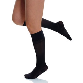 Divertd Compression Stockings for Women 70 Den 8-15 mmHg (Black, Large/XLarge)