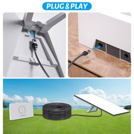 Semusgx Starlink Cable 100FT,Starlink Gen3 Cable,32.8/50/100/125/150/200FT Outdoor Waterproof Replacement Cable,26AWG 2000Mbps High Speed CAT6 Cable for Starlink V3 (100FT)