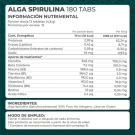 Suplemento Alga Spirulina (180 Tabletas) - Pronat                                                                                                     