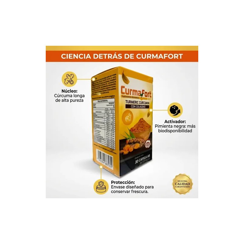Curcuma Curmafort 30 Cápsulas De 500mg