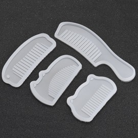 4 piezas de resina de silicona peine moldes Suave y fácil de desmoldar DIY artesanía a mano resina epoxi joyería artesanía que hace herramientas moldes para resina molds blancos