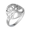 LUX ACCESSORIES Silver Tone Round Circle Tree of Life Shaped