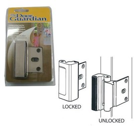 Childproof Deadbolt for Patio Sliding and Inward Swinging Doors - Satin Chrom...