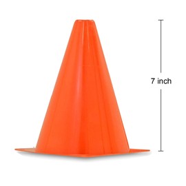 [ 48 Pack ] 7 Inch Plastic Traffic Cones Field Marker Cones Sport Training Traffic Cone Sets for Skate Soccer Indoor/Outdoor Agility Training & Festive Events Physical Education Flexible - Orange (48)
