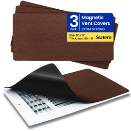 Seatern Magnetic Vent Covers, Extra Strong Magnets, Bronze 8" x 12" (3 Pack) Ultra Thick 60mil, Complete Seal, Air Vent Covers for Home Floor, Ceiling, Wall Registers, HVAC, AC, RV, and Heater Vents