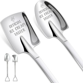 INNObeta Ice Cream Spoons, 2 Pcs Engraved Ice Cream Shovels, Offical Ice Cream Taster