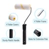 Bates- Paint Tray Set, 6 pcs, 4-Inch Paint Roller Kit,