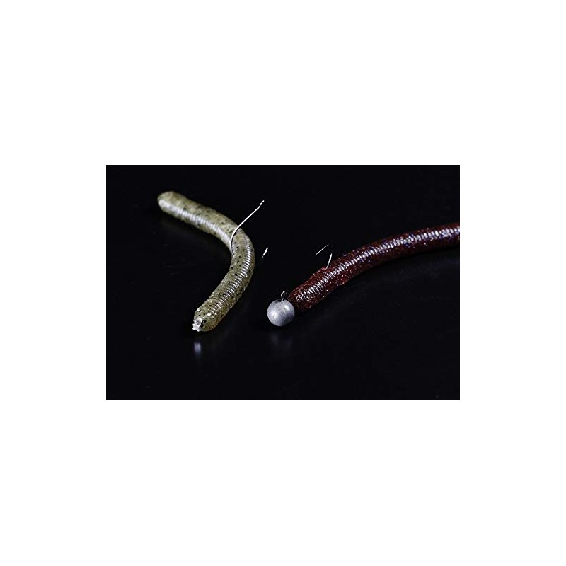 JACKALL Yummy 500 Worm, 3.5 Inches, Green Pumpkin Pepper