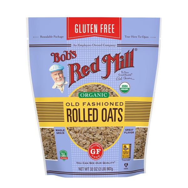 Bob's Red Mill Gluten Free Organic Rolled Oats, 32 Ounce, 4 Count