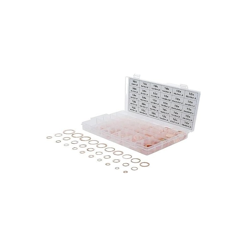 BGS 8142 Assortment of Copper Sealing Rings 300 pieces)