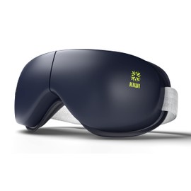 Kiwi Eye Massager with Heat and Pulse, Relieves Migraine Headaches and Helps You Sleep, Five Massaging Modes with Bluetooth Music, Black Color, Ideal as a Gift for Men and Women.