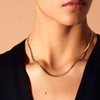 RWQIAN 18K Gold Flat Wide Necklace for Girls Snake Chain