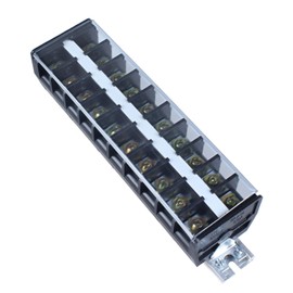 DIANQI 1pc Terminal Block, 60A 10 Positions Dual Row Screw Terminal Strip Block with Cover（TD6010 1Pack）