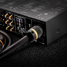 HiFi Power Cable by Viborg, 3.3FT-5N OFC, AWG Copper Shielding, 2 Layers Foil, 6mm² /Core, φ16MM, US Hi-end Power Cord Audiophile Power Wire with US+IEC C15 Connector