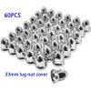 XIUHUA 33mm Chrome Lug Nut Covers ABS Plastic 60 Pack