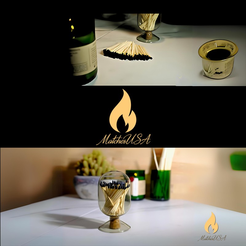 100 Black 3" Matches Refill for Medium Sized Match Cloche